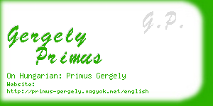 gergely primus business card